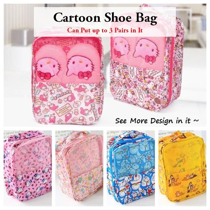 Cartoon Shoe Bag/ Gym/ School/ Travel Organizer Hello Kitty Melody Twin Star Doraemon Tsum Tsum Snoopy Chipmink Chip and Dale