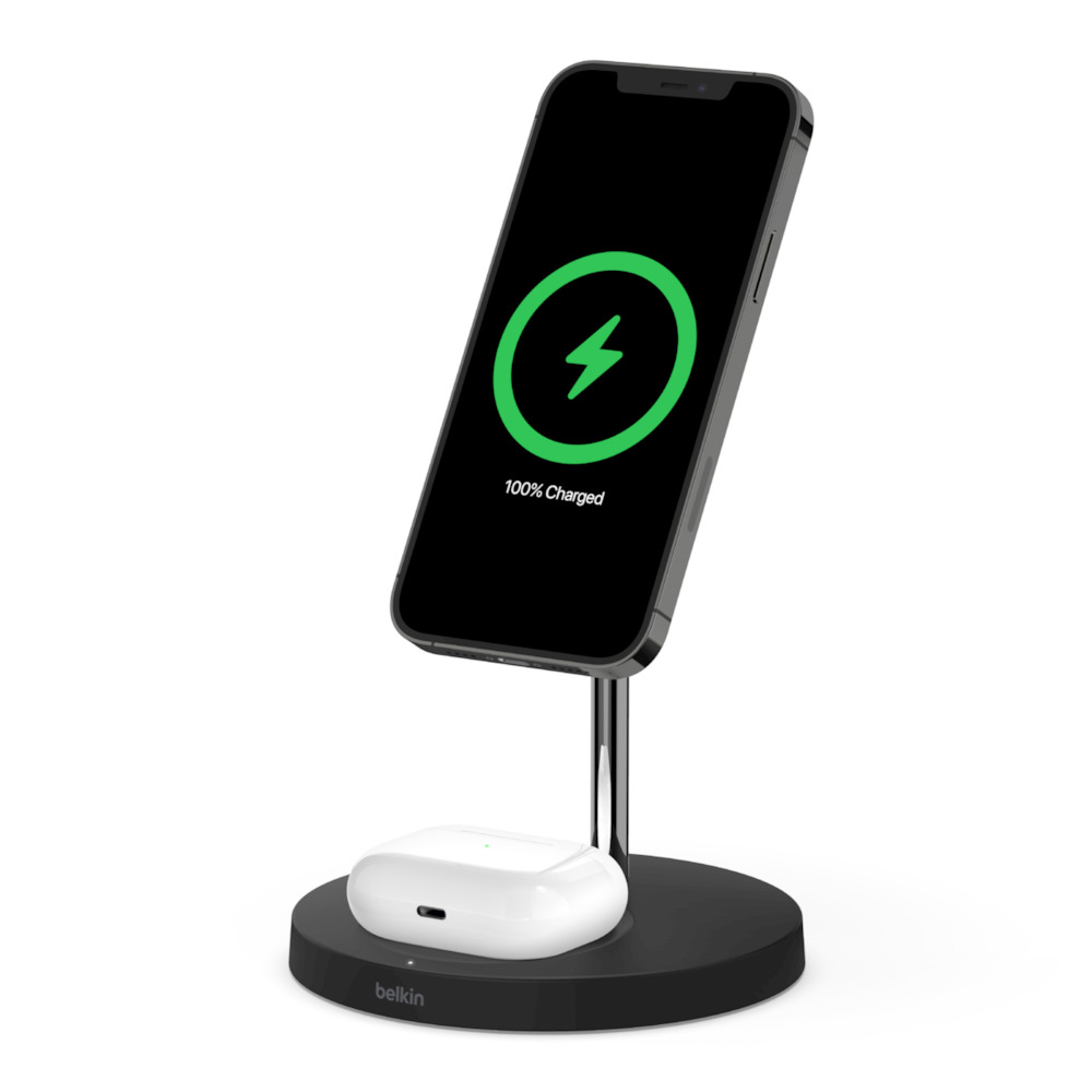 BELKIN BOOST 15 W CHARGE PRO 2-IN-1 WIRELESS CHARGER STAND WITH M SAFE BLACK