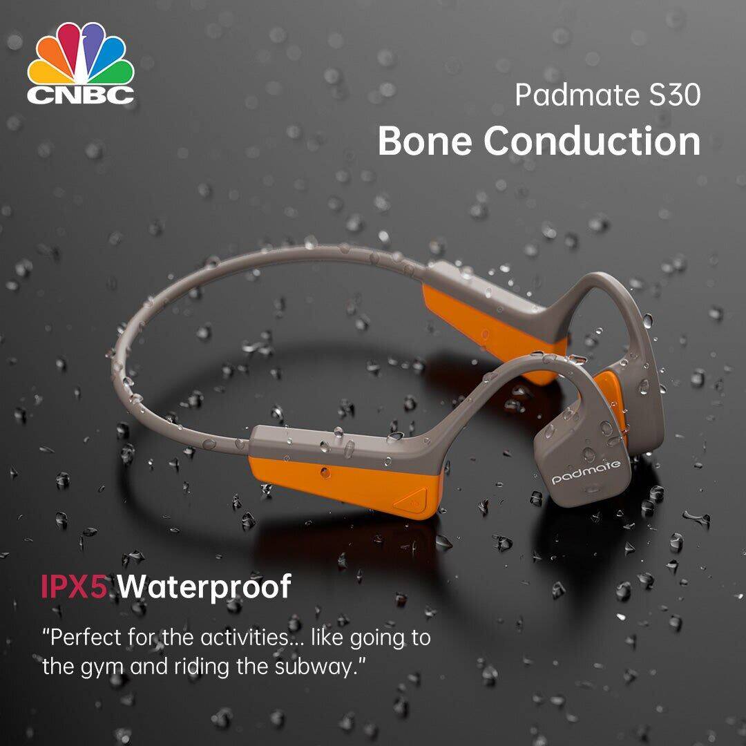 Original Padmate S30 Bone Conduction Open-Ear Sport Earbuds IPX5 Waterproof Long Battery Life Bluetooth 5.0 Earphone Lightweight