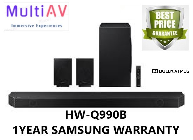SAMSUNG HW-Q990B/XS 11.1.4 CH TRUE DOLBY ATMOS SOUNDBAR * WORLD 1ST WIRELESS DOLBY ATMOS * 1 YEAR SAMSUNG WARRANTY * HWQ990B * Q990B * HWQ990 * 2022 NEW MODEL * NEW SET * SEALED SET * READY STOCKS