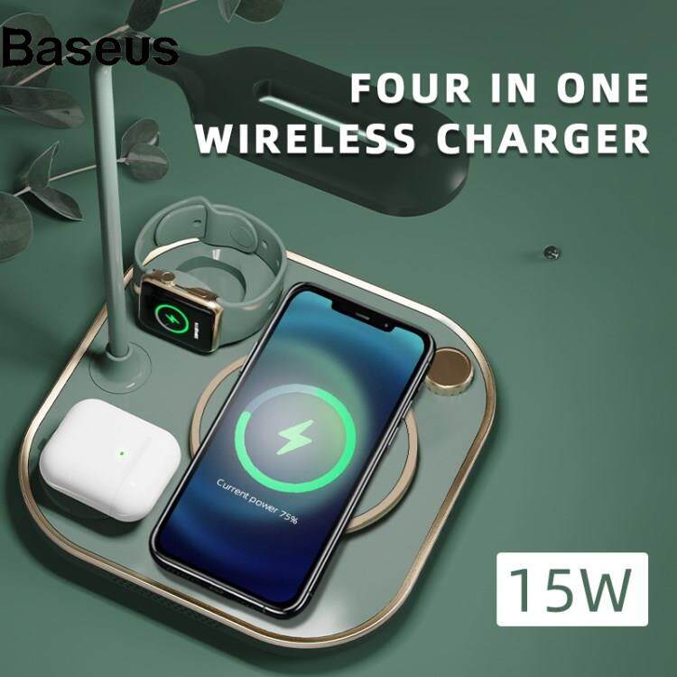 Baseus X3 15W 3 in 1 Magnetic Wireless Charger Multi-Function Fast Charging Station for Mobile Phone Watch Headset with Night Light
