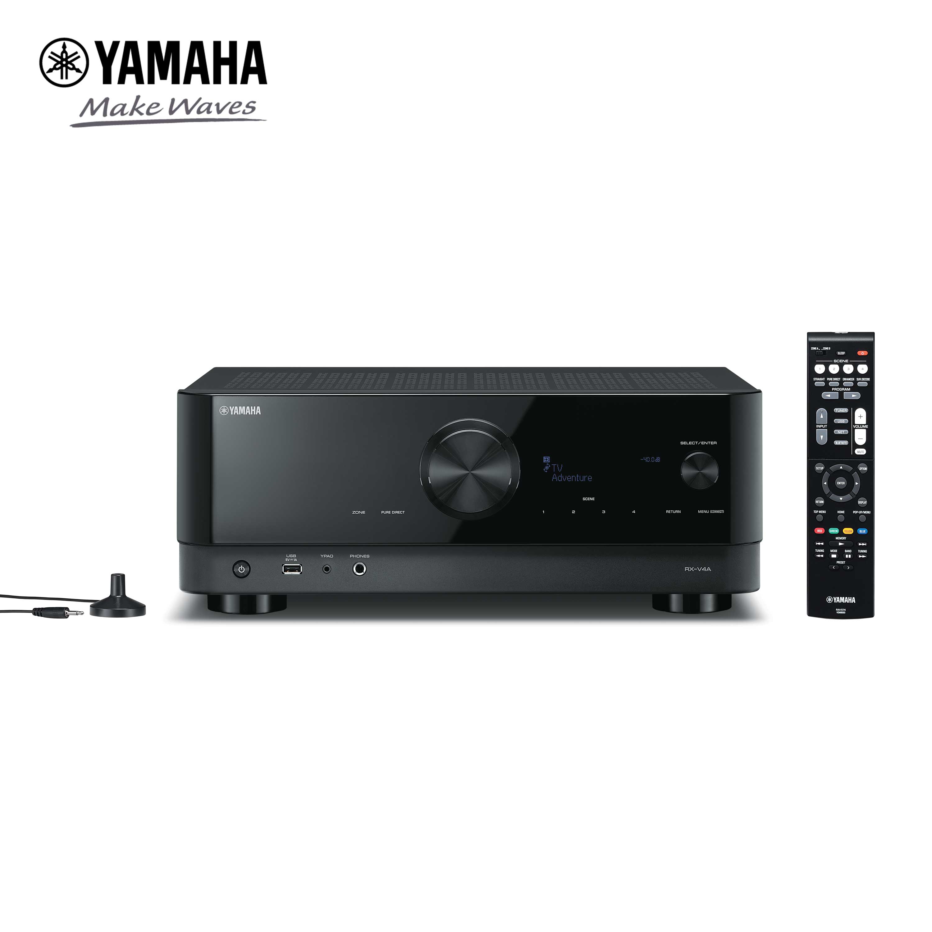 Yamaha RX-V4A 5.2 Channel AV Receiver with CINEMA DSP 3D, HDMI™ 4-in/1-out and Wireless Surround Sound