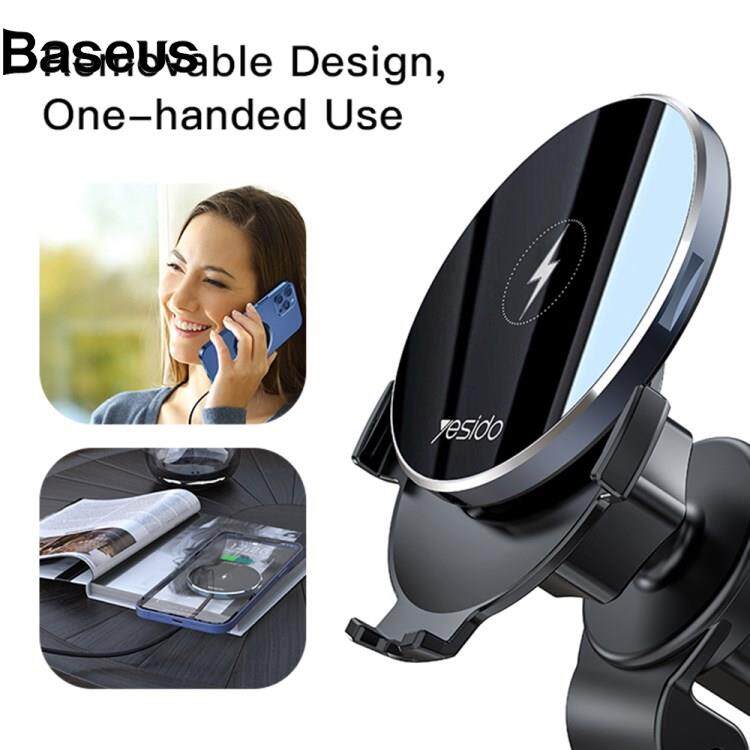 Baseus YESIDO C131 Wireless Car Charger 15W Fast Charging Auto Clamping Phone Mount Air Outlet Car Charger