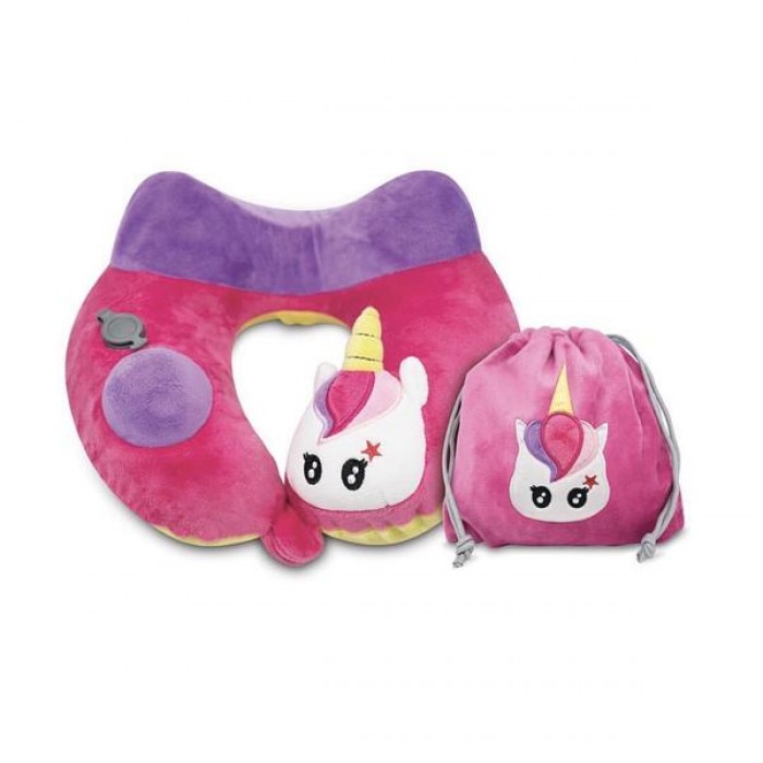 TravelMall Kid’s Inflatable Travel Pillow (Unicorn Edition)