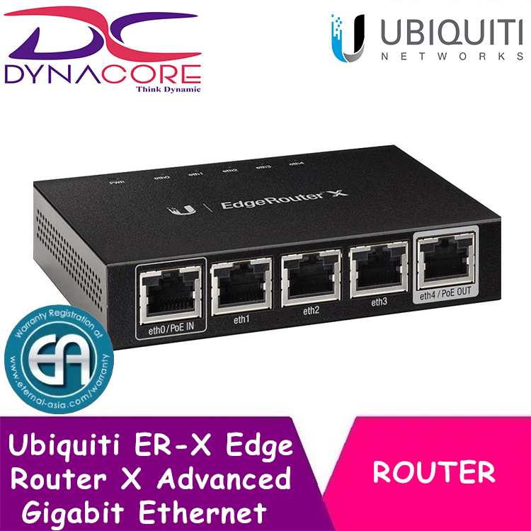 【FREE LAN CABLE】DYNACORE - Ubiquiti EdgeRouter X | ER-X Advanced Gigabit Ethernet Router | UBIQUITI ER-X