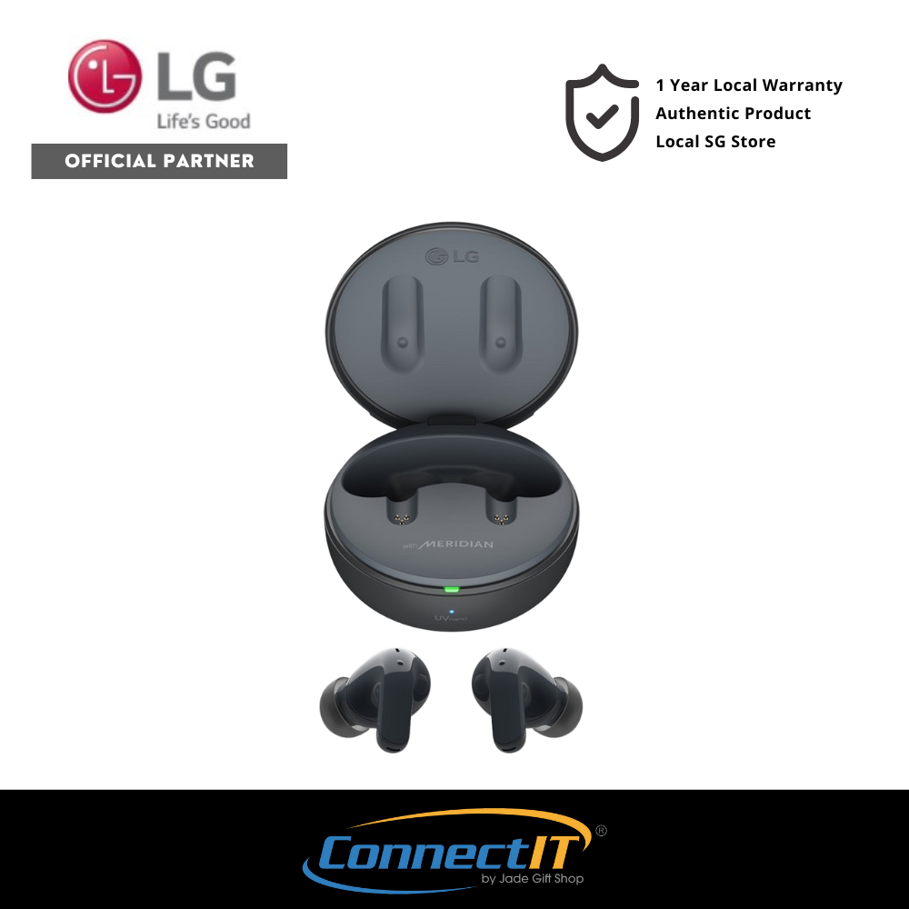 LG T60Q True Wireless Earbuds, ANC, UVNano, And Sound By Meridian Audio (1 Year Local Warranty)