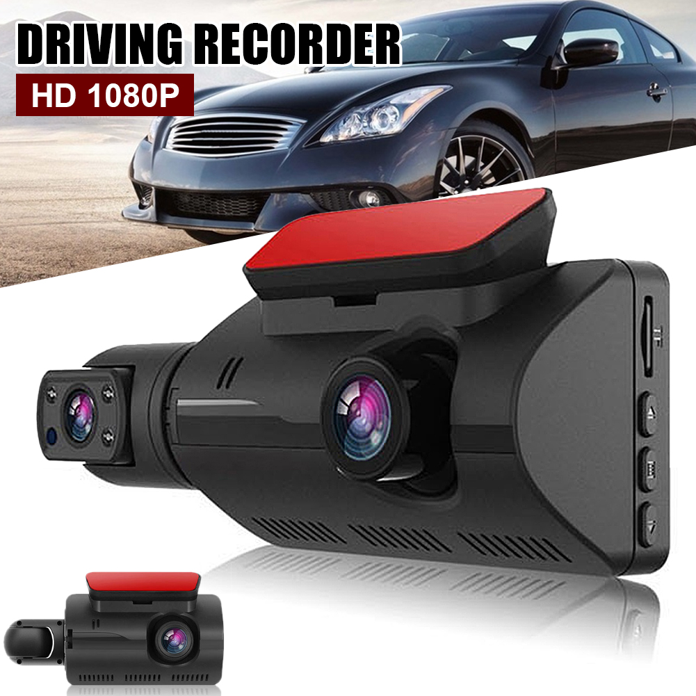 MOCHA【Ready Stock Wholesale】1080P Dash Cam Front and Cabin Dual Lens Car Camera Recorder 3" Screen 110° Wide Angle Night Vision Loop Recording Motion Sensor