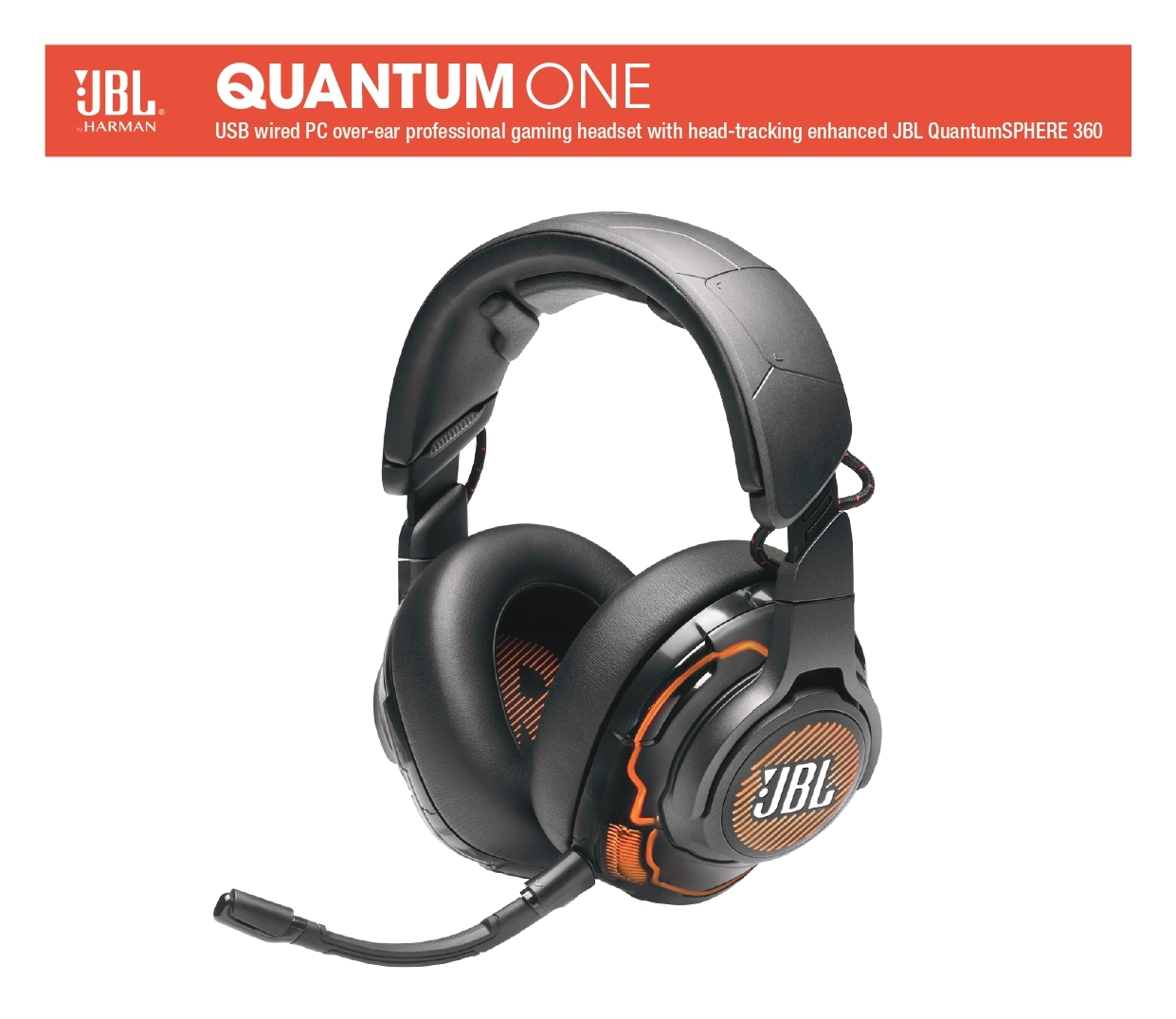 JBL Quantum ONE - Over-Ear Performance Gaming Headset with Active Noise Cancelling